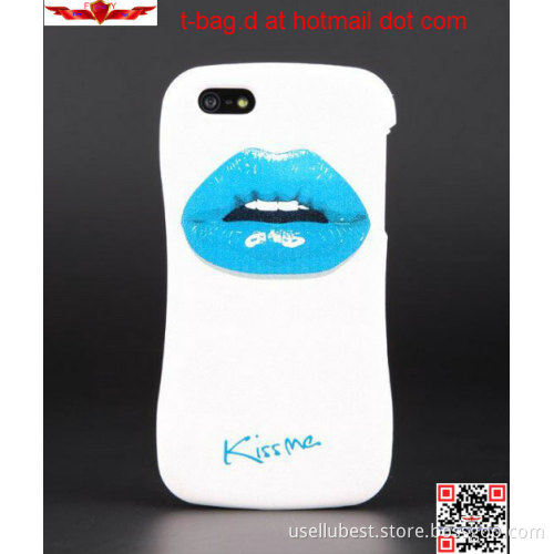 Newest 3D Printing Kiss Me Lips Zinc Alloy Bumper With PC Back Cover Cases For Iphone 5 5S
